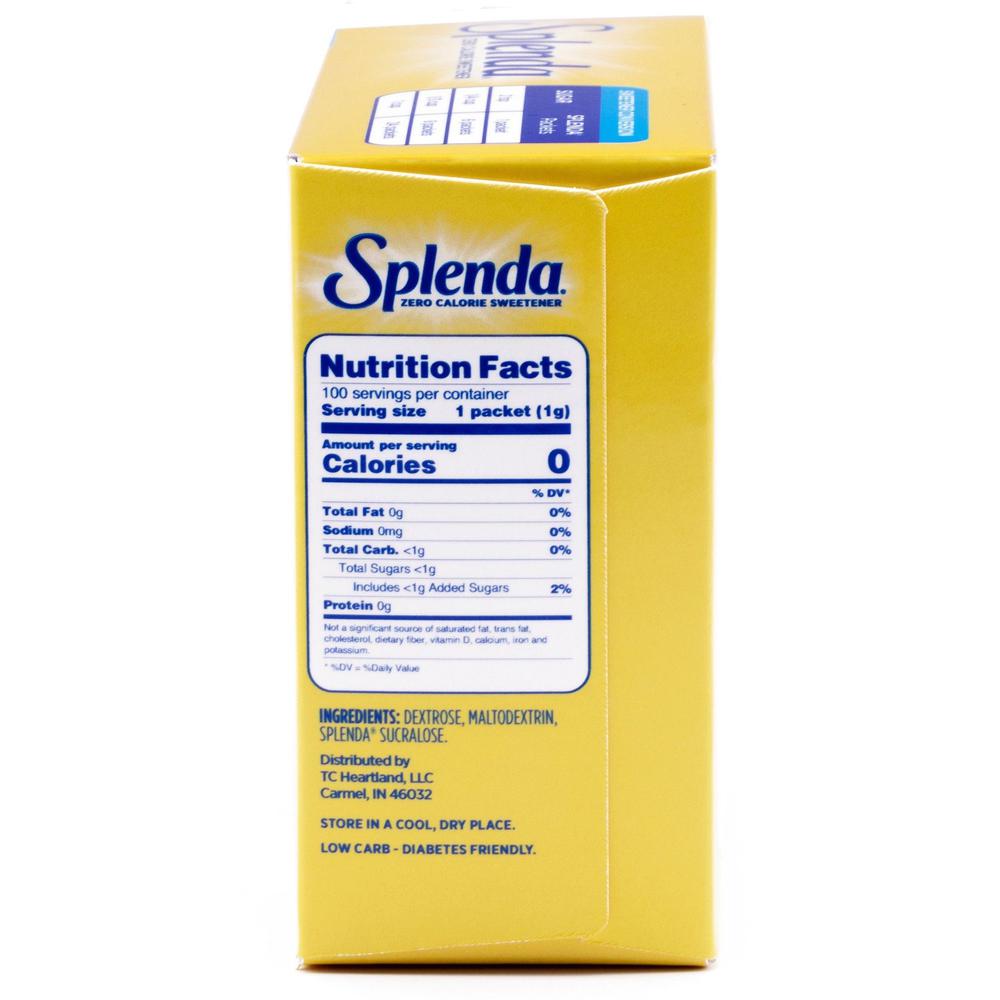 Splenda No Calorie Sweetener Packets - Packet - 0.035 oz (1 g) - Artificial Sweetener - 100/Box. Picture 5