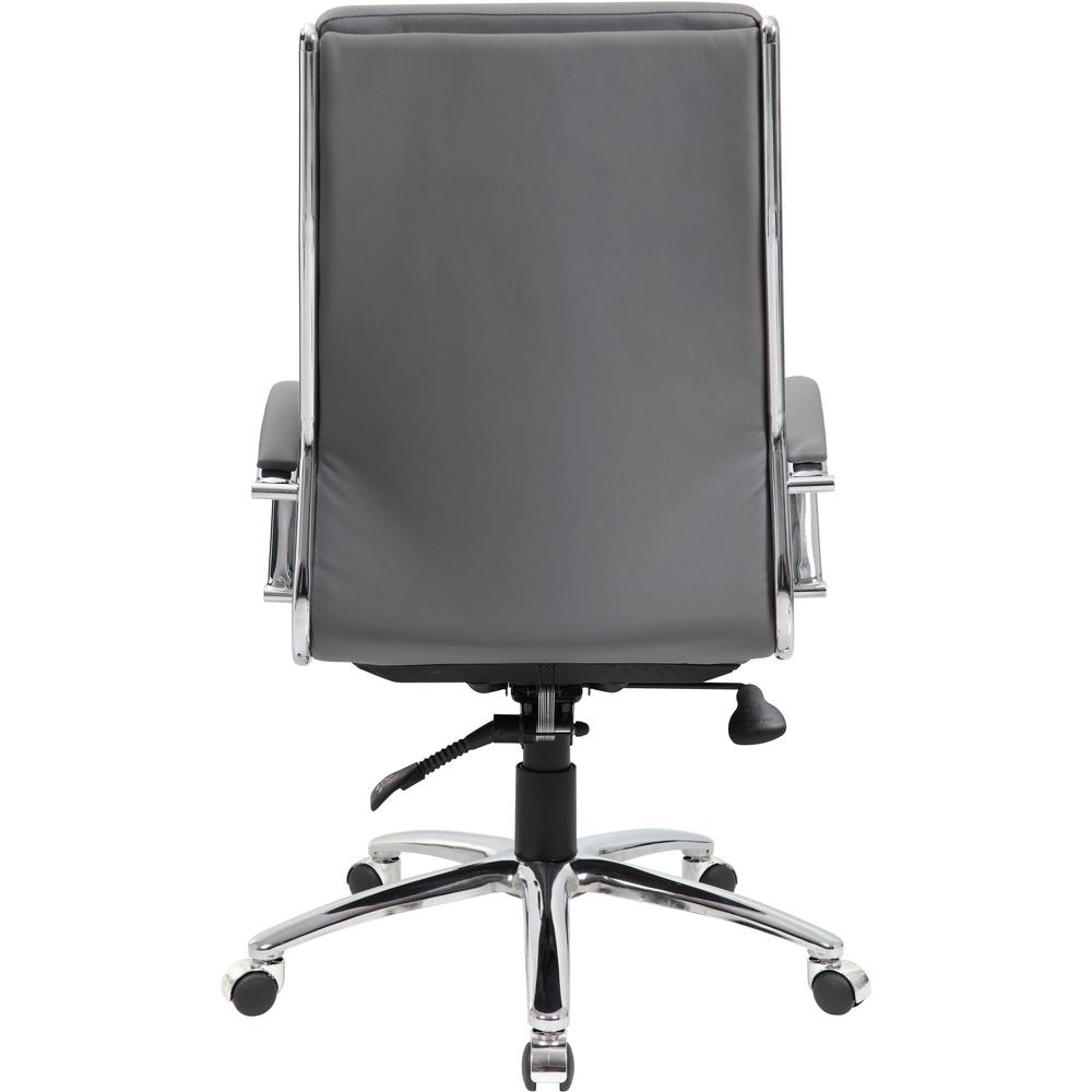 Boss B9471 Executive Chair - Gray Vinyl Seat - Gray Back - Chrome, Black Chrome Frame - 5-star Base - Armrest - 1 Each. Picture 6