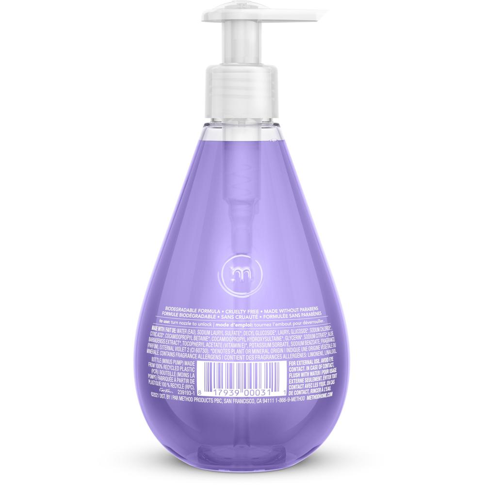 Method Gel Hand Soap - French Lavender ScentFor - 12 fl oz (354.9 mL) - Pump Bottle Dispenser - Bacteria Remover - Hand - Moisturizing - Antibacterial - Lavender - Non-toxic, Triclosan-free, pH Balanc. Picture 2