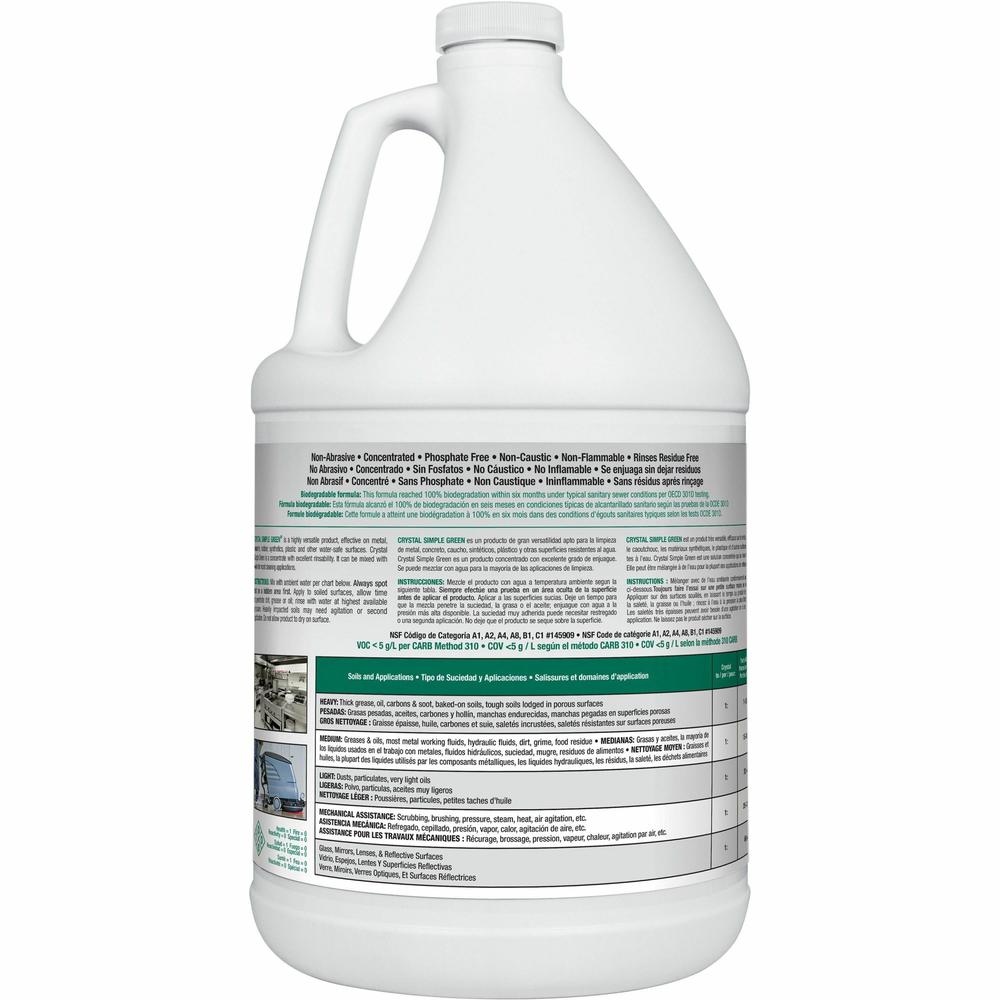 Simple Green Crystal Industrial Cleaner/Degreaser - Concentrate Liquid - 128 fl oz (4 quart) - Bottle - 6 / Carton - Clear. Picture 2