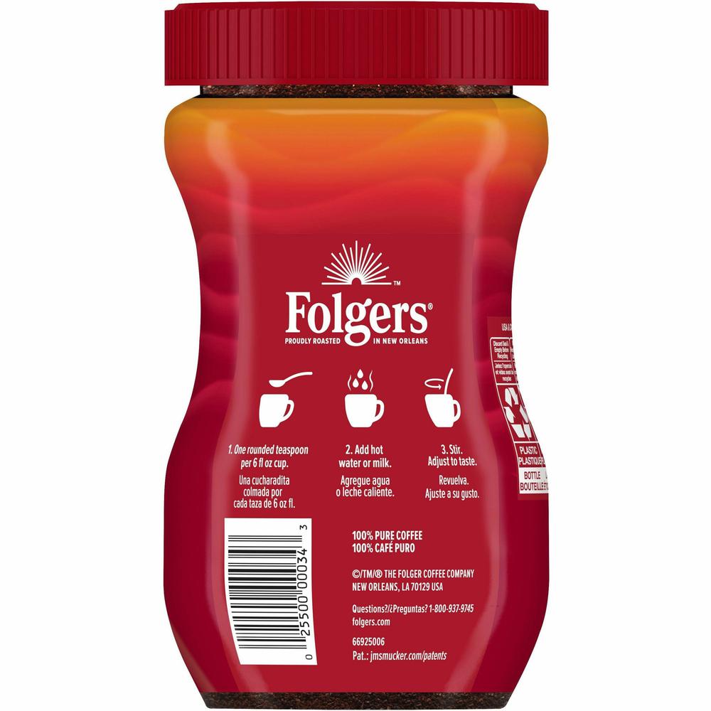Folgers&reg; Instant Classic Roast Coffee - Classic - 8 oz - 1 Each. Picture 3