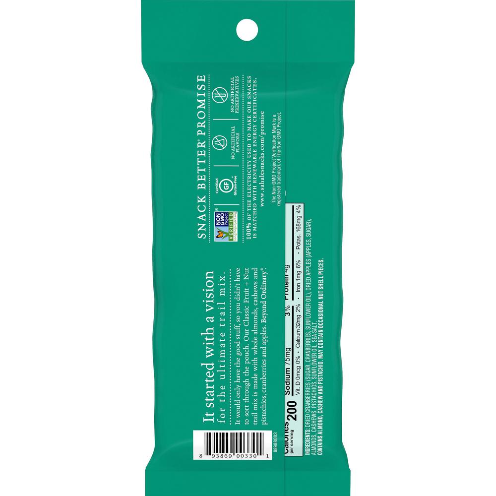 Sahale Snacks Fruit/Nut Trail Snack Mix - Non-GMO, Gluten-free - Fruit and Nut - 1.50 oz - 18 / Carton. Picture 2
