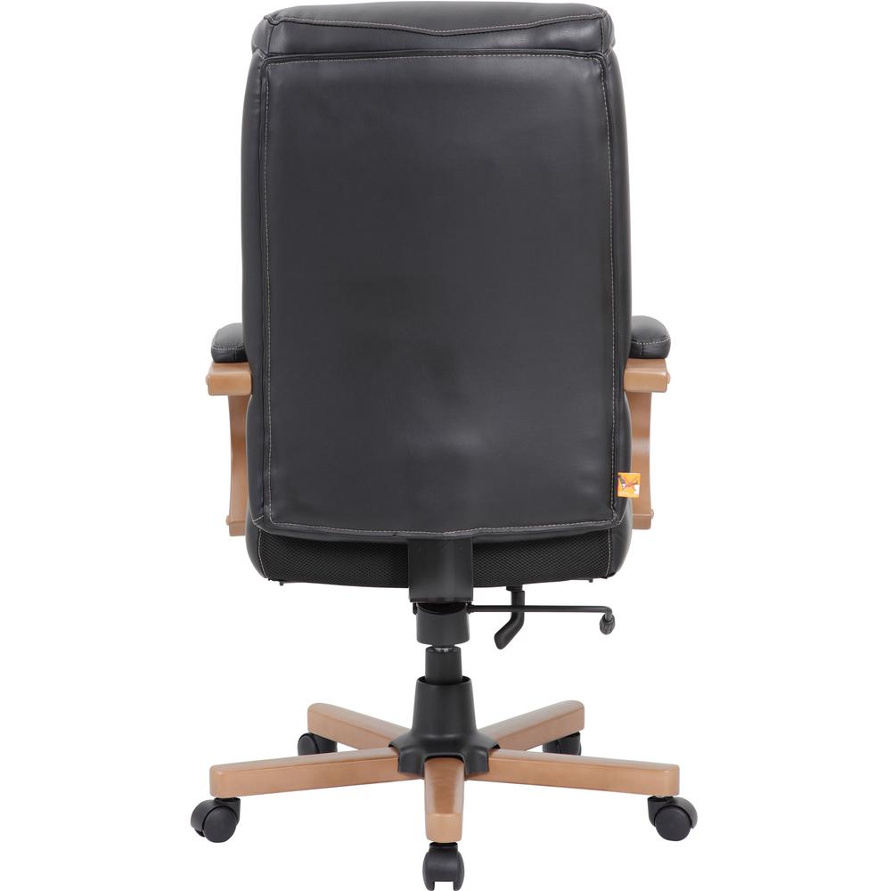 Lorell Executive Chair - Black Leather Seat - Black Leather Back - 1 Each. Picture 4