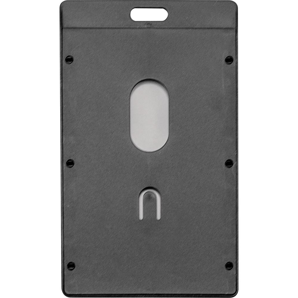 Advantus Vertical Rigid ID Badge Holder - Support 2" x 3.25" Media - Vertical - Plastic - 6 / Pack - Black. Picture 3