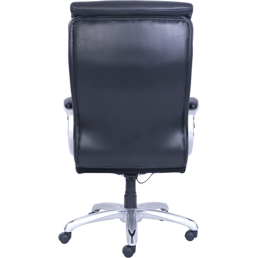 Lorell Wellness by Design Big & Tall Chair with Flexible Air Technology - Black Bonded Leather Seat - Black Bonded Leather Back - 5-star Base - Armrest - 1 Each. Picture 2