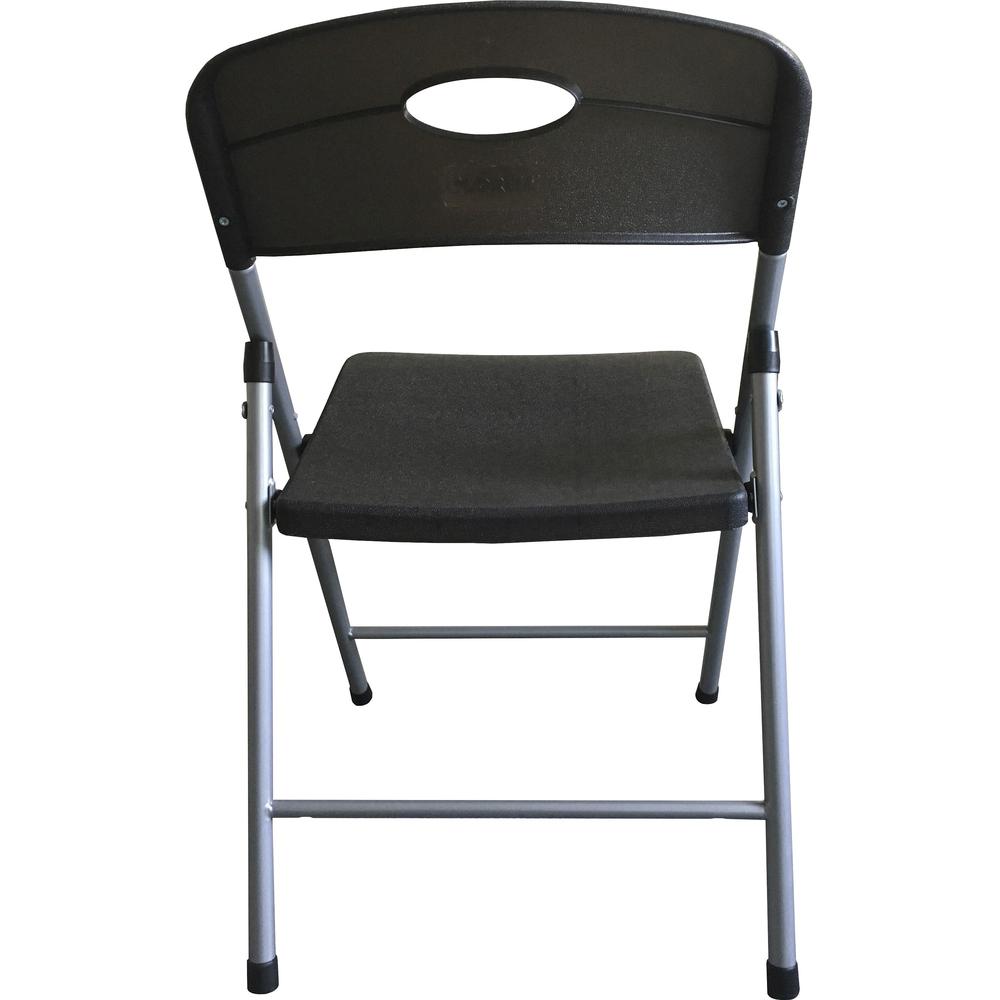 Lorell Translucent Folding Chairs - Smoke Plastic Seat - Smoke Plastic Back - 4 / Carton. Picture 2