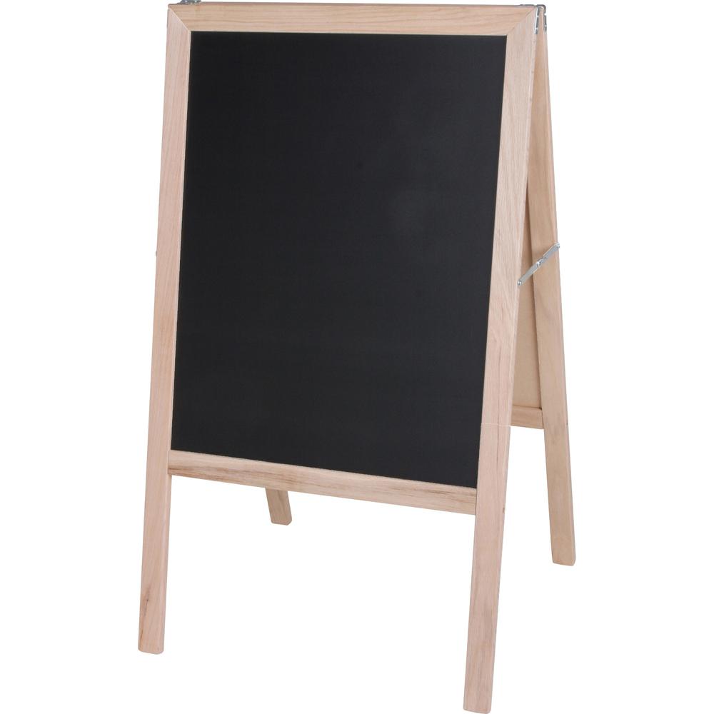 Flipside Dry-erase Board/Chalkboard Easel - Natural White/Black Surface - Hardwood Frame - Rectangle - 1 Each. Picture 2