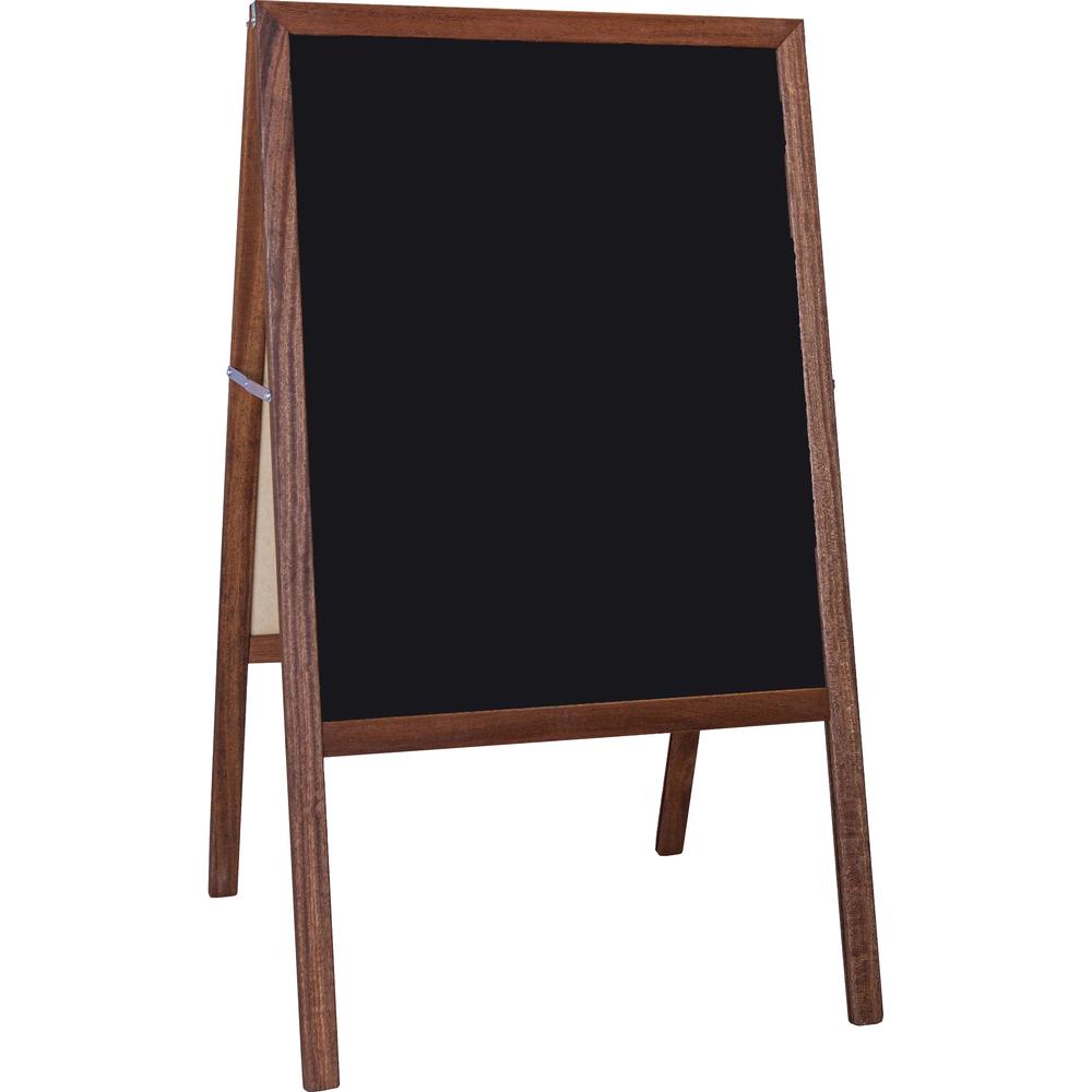 Flipside Dark Frame Signage Easel - Stained White/Black Surface - Hardwood Frame - Rectangle - 1 Each. Picture 3