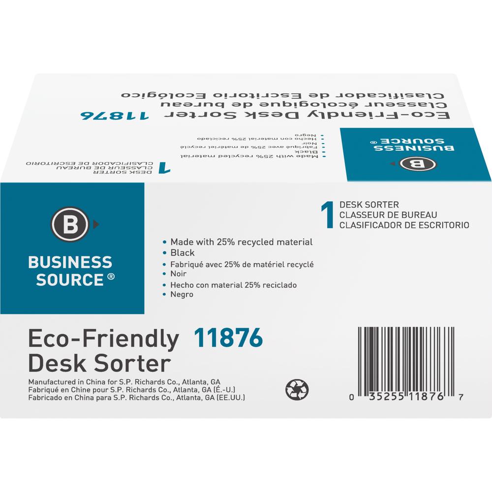 Business Source Desk Step Sorter - 4.5" Height x 8.8" Width x 5.5" Depth - Desktop - 25% Recycled - Plastic - 1 Each. Picture 5