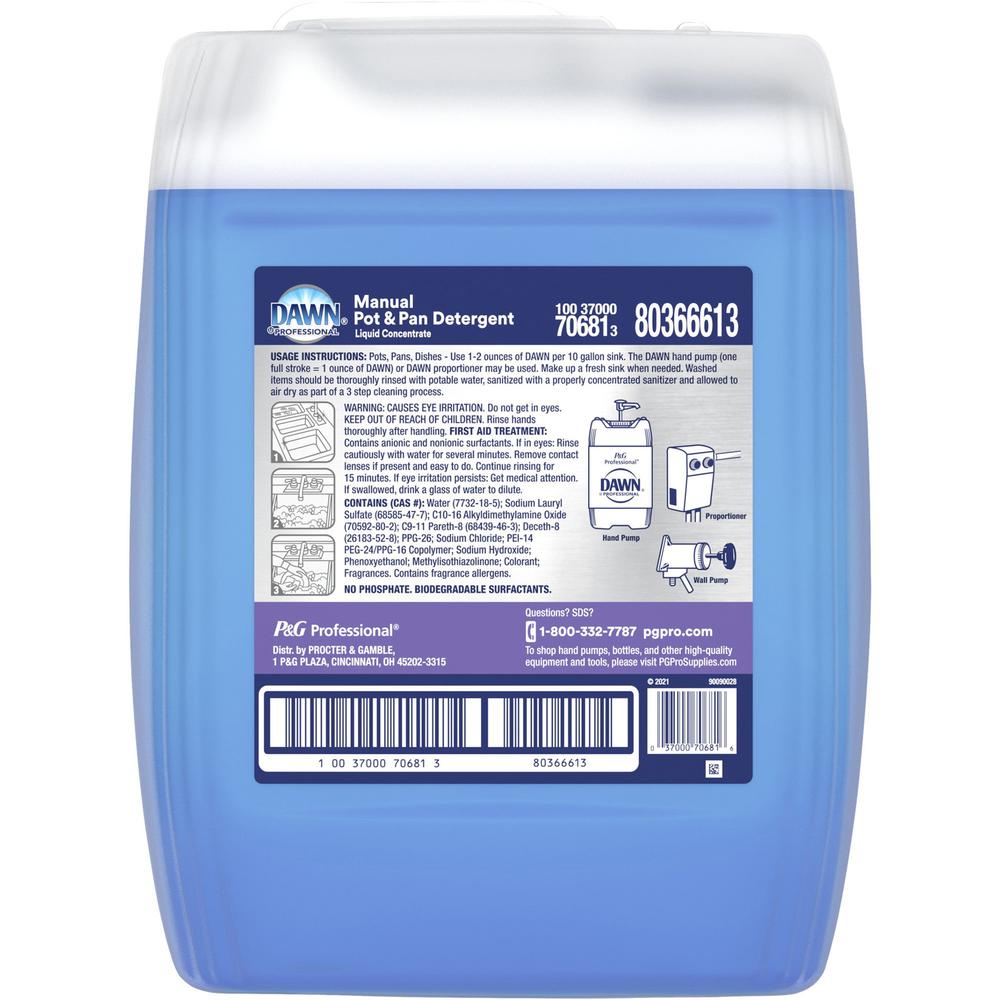 Dawn Manual Pot & Pan Detergent - 640 fl oz (20 quart) - Original Scent - 1 Each - Translucent Blue. Picture 2