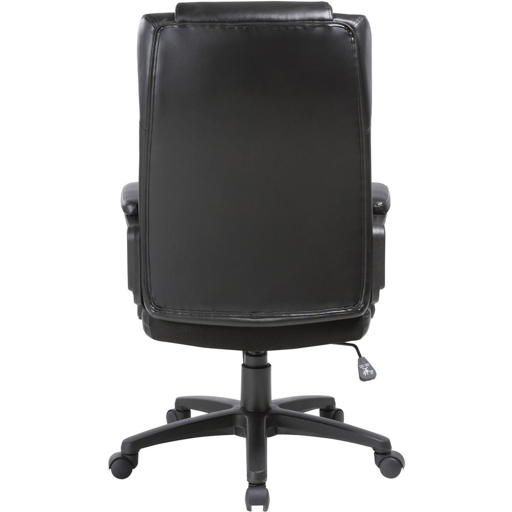 Lorell Soho High-back Leather Executive Chair - Black Bonded Leather Seat - Black Bonded Leather Back - 5-star Base - 18.39" Seat Width - 28.5" Length x 29" Width x 28" Depth x 46" Height - 1 Each. Picture 5