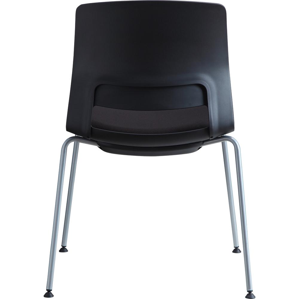 Lorell Arctic Series Stack Chairs - Black Foam, Fabric Seat - Black Back - Four-legged Base - 2 / Carton. Picture 4