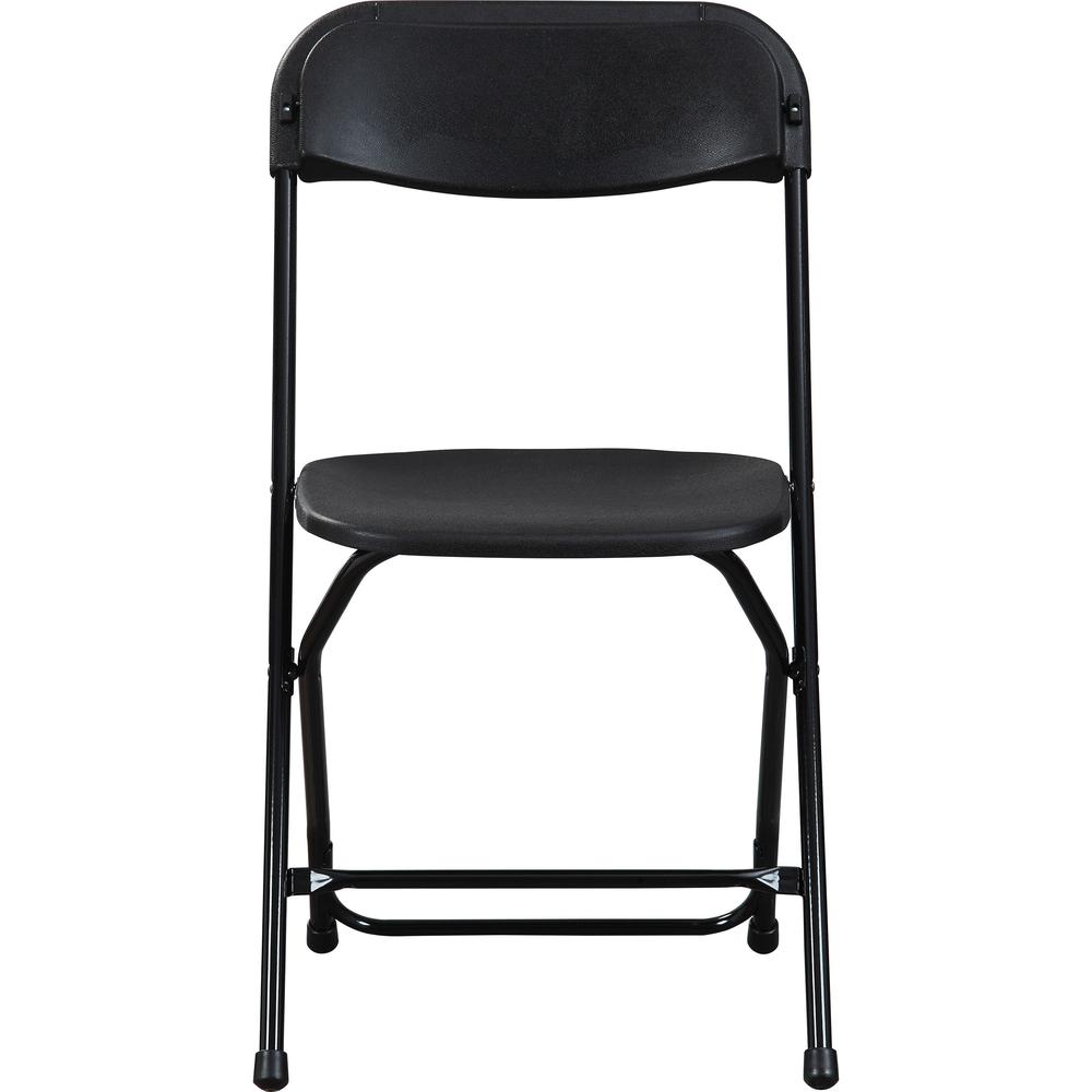 Lorell Plastic Folding Chair - X-Style Base - Black - Plastic - 4 / Carton. Picture 7