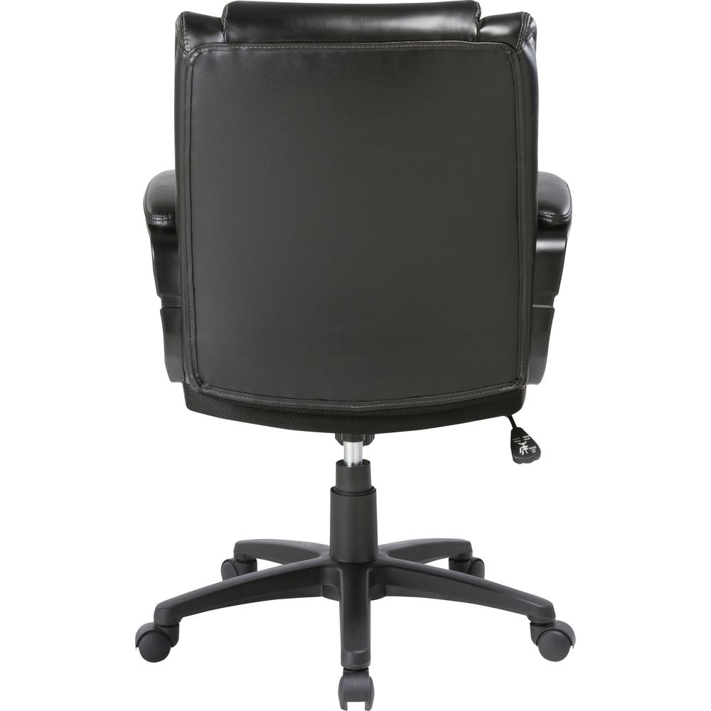 SOHO igh-back Office Chair - Black Bonded Leather Seat - Black Bonded Leather Back - High Back - 5-star Base - 1 Each. Picture 3