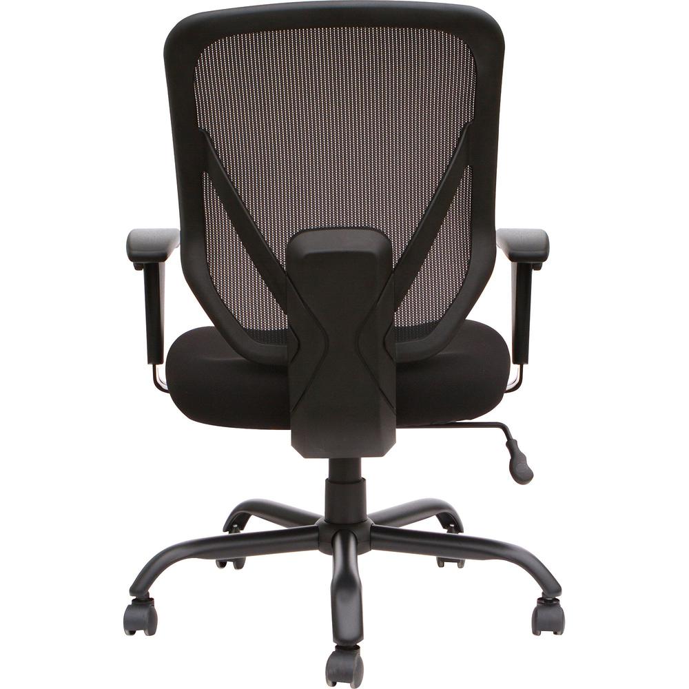 Lorell Soho Big & Tall Mesh Back Chair - Black Fabric Seat - Black Back - 5-star Base - 1 Each. Picture 4
