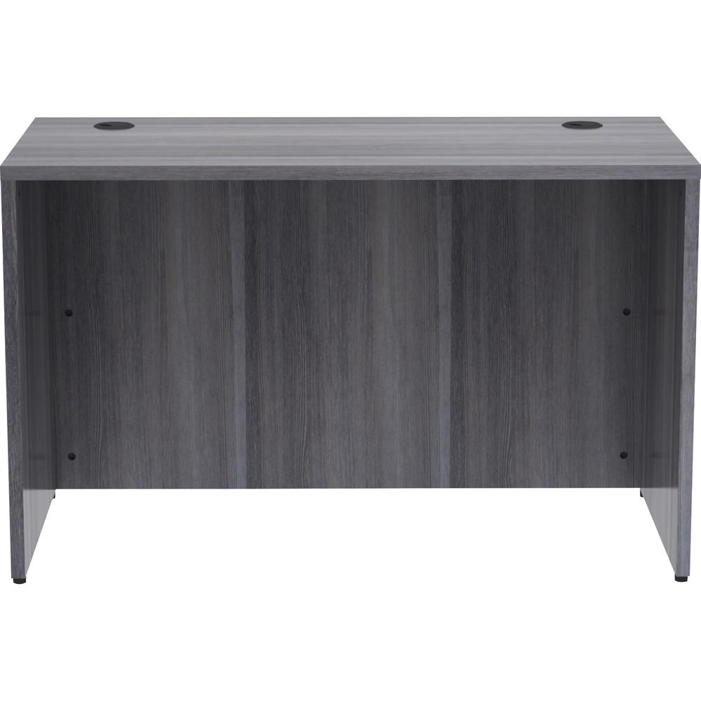 Lorell Weathered Charcoal Laminate Desking Desk Shell - 48" x 24" x 29.5" , 1" Top - Material: Polyvinyl Chloride (PVC) Edge - Finish: Laminate Top, Weathered Charcoal Top. Picture 3