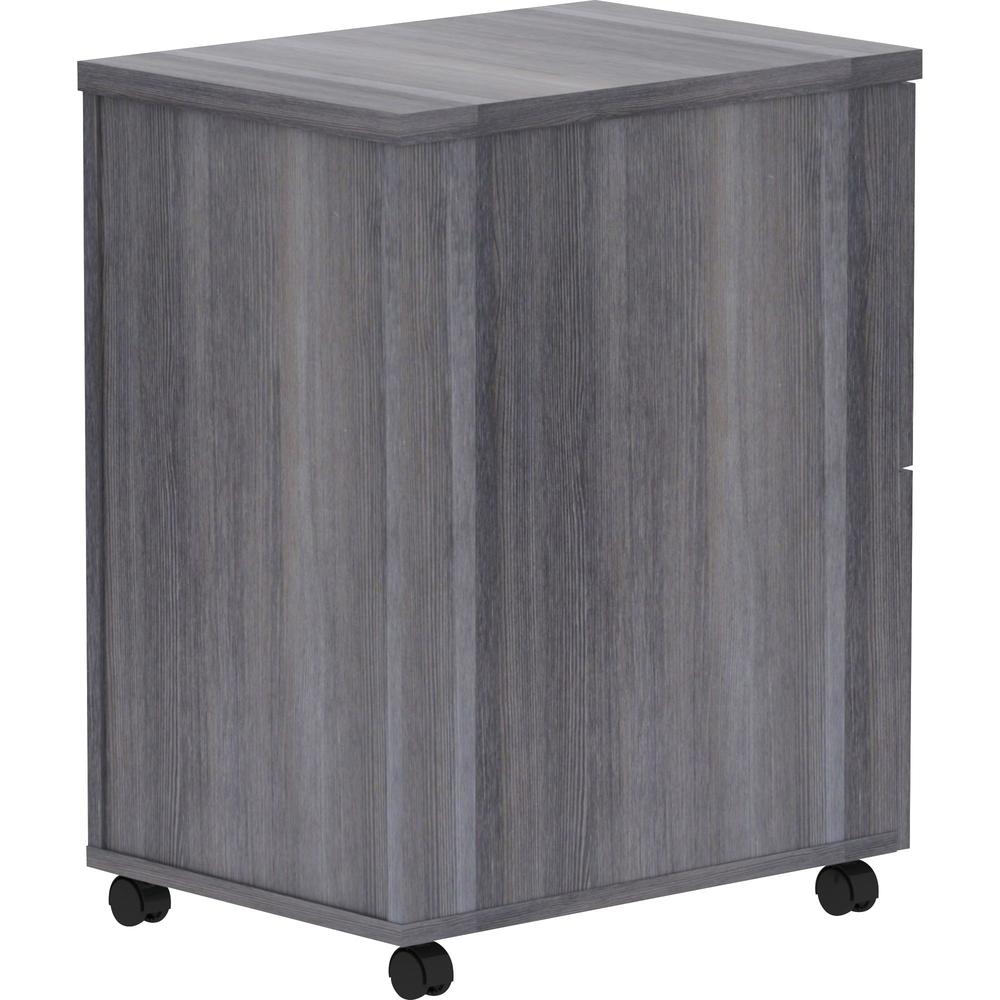 Lorell Weathered Charcoal Laminate Desking Pedestal - 2-Drawer - 16" x 22" x 28.3" - 2 x File Drawer(s) - Material: Metal Pull, Polyvinyl Chloride (PVC) Edge - Finish: Weathered Charcoal, Laminate, Si. Picture 5