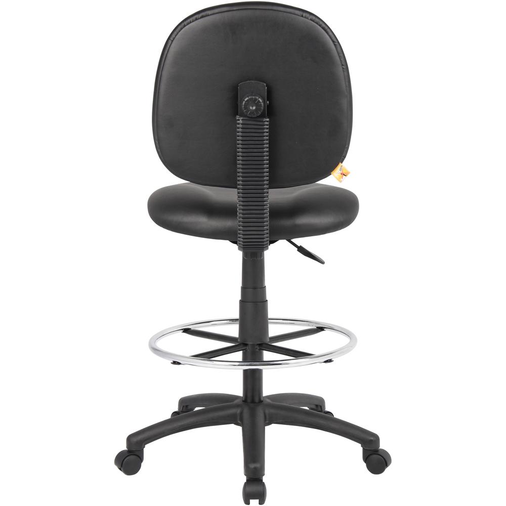 Boss Stand Up Drafting Stool with Foot Rest Black - Black Vinyl Seat - Black Vinyl Back - 5-star Base - 1 Each. Picture 7