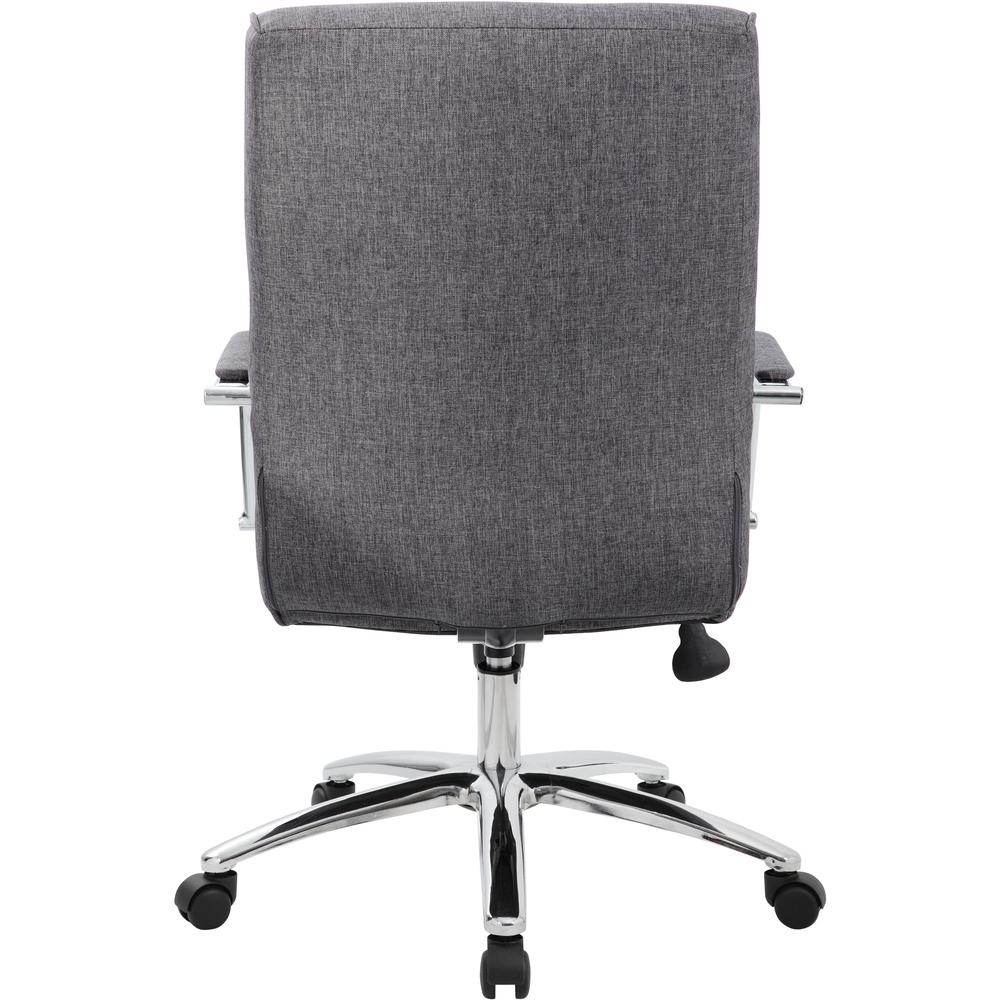 Boss Modern Executive Conference Chair-Grey Linen - Gray Linen Seat - Gray Linen Back - Chrome Frame - 5-star Base - Armrest - 1 Each. Picture 3