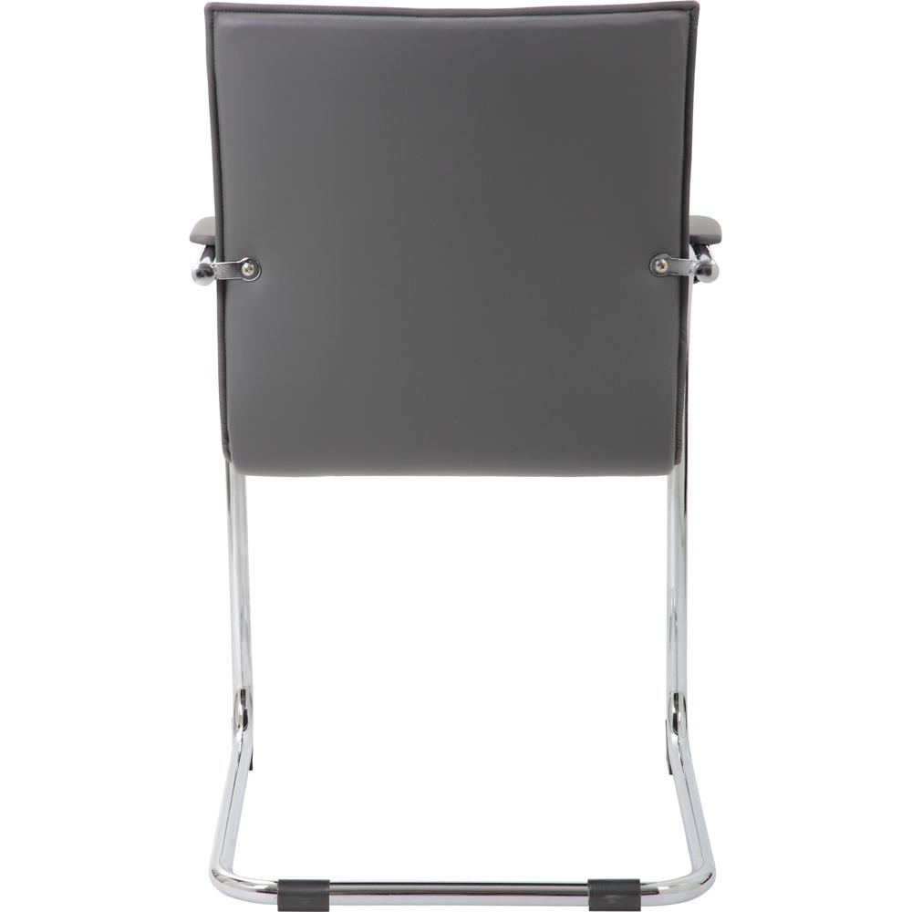 Boss Chrome Frame Vinyl Side Chairs - Gray Vinyl Seat - Gray Vinyl Back - Chrome Polywood Frame - Mid Back - Cantilever Base - 2 / Pack. Picture 4