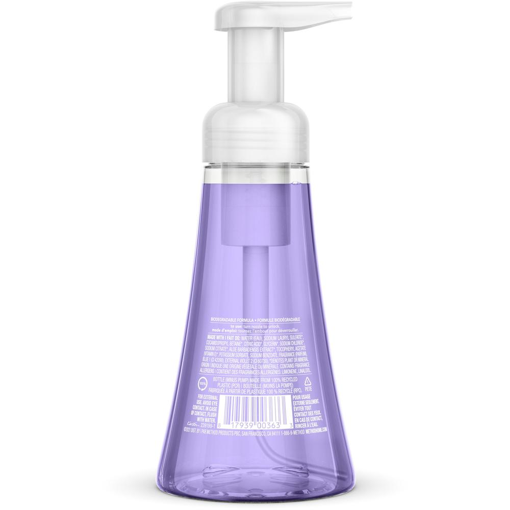 Method Foaming Hand Soap - French Lavender ScentFor - 10 fl oz (295.7 mL) - Pump Bottle Dispenser - Dirt Remover - Hand - Lavender - Paraben-free, Phthalate-free, Triclosan-free - 6 / Carton. Picture 2
