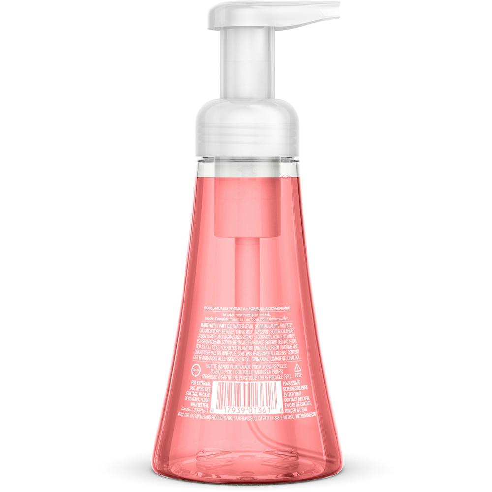 Method Foaming Hand Soap - Pink Grapefruit ScentFor - 10 fl oz (295.7 mL) - Pump Bottle Dispenser - Hand - Light Pink - Pleasant Scent, Paraben-free, Phthalate-free, Triclosan-free - 6 / Carton. Picture 2