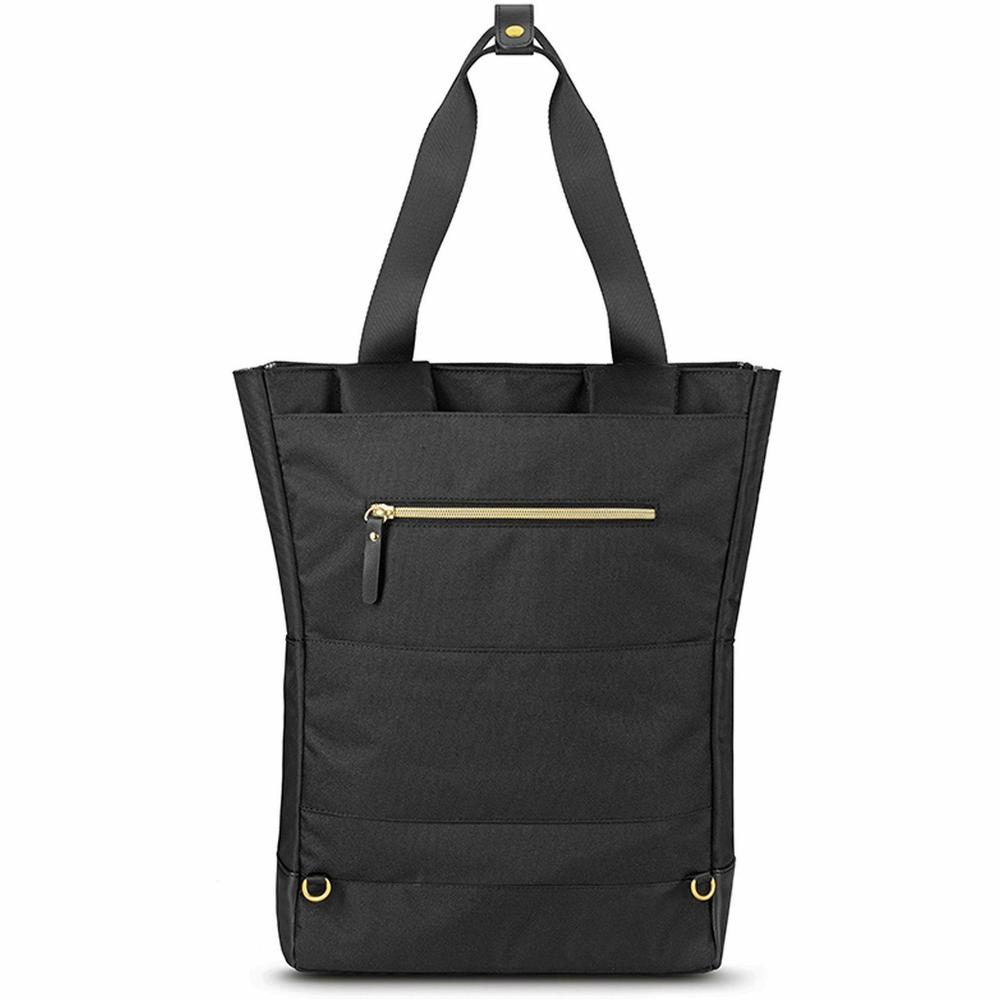 Solo PARKER Carrying Case (Tote) for 15.6" Notebook - Classic Black, Gold - Polyster - Shoulder Strap, Handle - 16" Height x 15" Width x 4.5" Depth - 1 Pack. Picture 4