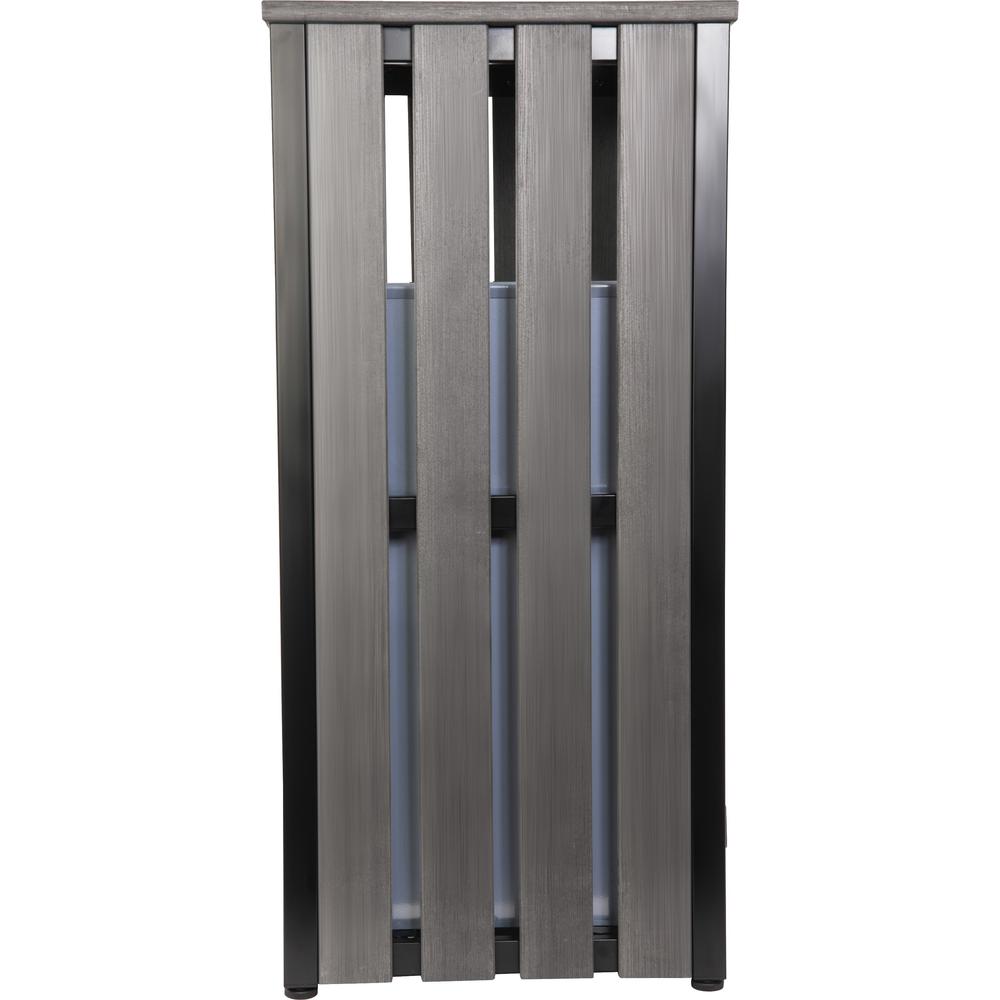 Lorell Outdoor Waste Bin - Rectangular - Weather Resistant - 33.6" Height x 15.8" Width x 15.8" Depth - Polystyrene - Charcoal - 1 Each. Picture 6