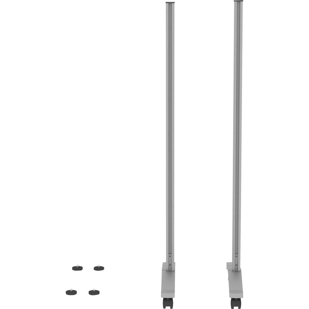 Lorell Adaptable Panel Legs for 71"H Configuration - 18.8" Width x 2" Depth x 48.8" Height - Aluminum - Silver. Picture 5