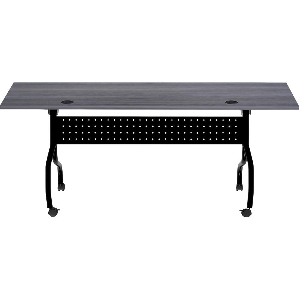 Lorell Charcoal Flip Top Training Table - For - Table TopCharcoal Rectangle, Melamine Top - Black Four Leg Base - 4 Legs x 72" Table Top Width x 23.60" Table Top Depth - 29.50" Height - Melamine - 1 E. Picture 8