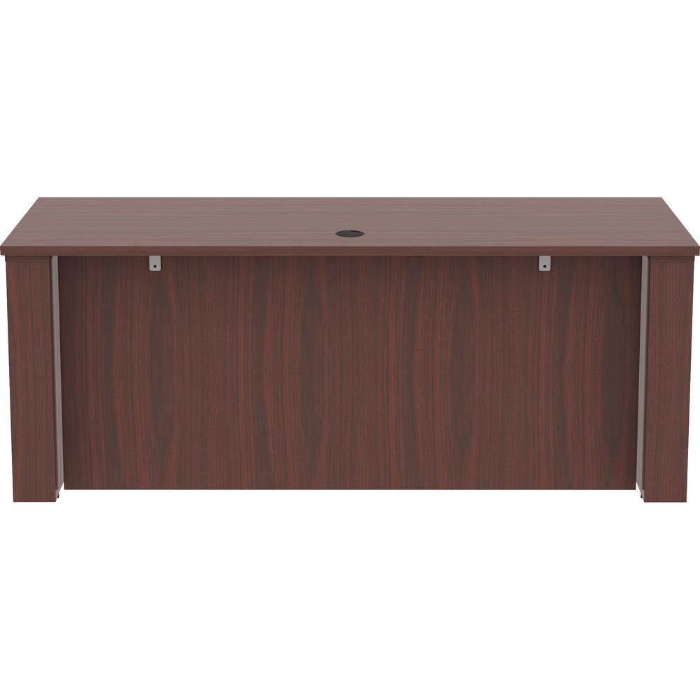 Lorell Essentials Series Sit-to-Stand Desk Shell - 0.1" Top, 1" Edge, 72" x 29"49" - Finish: Mahogany - Laminate Table Top. Picture 7