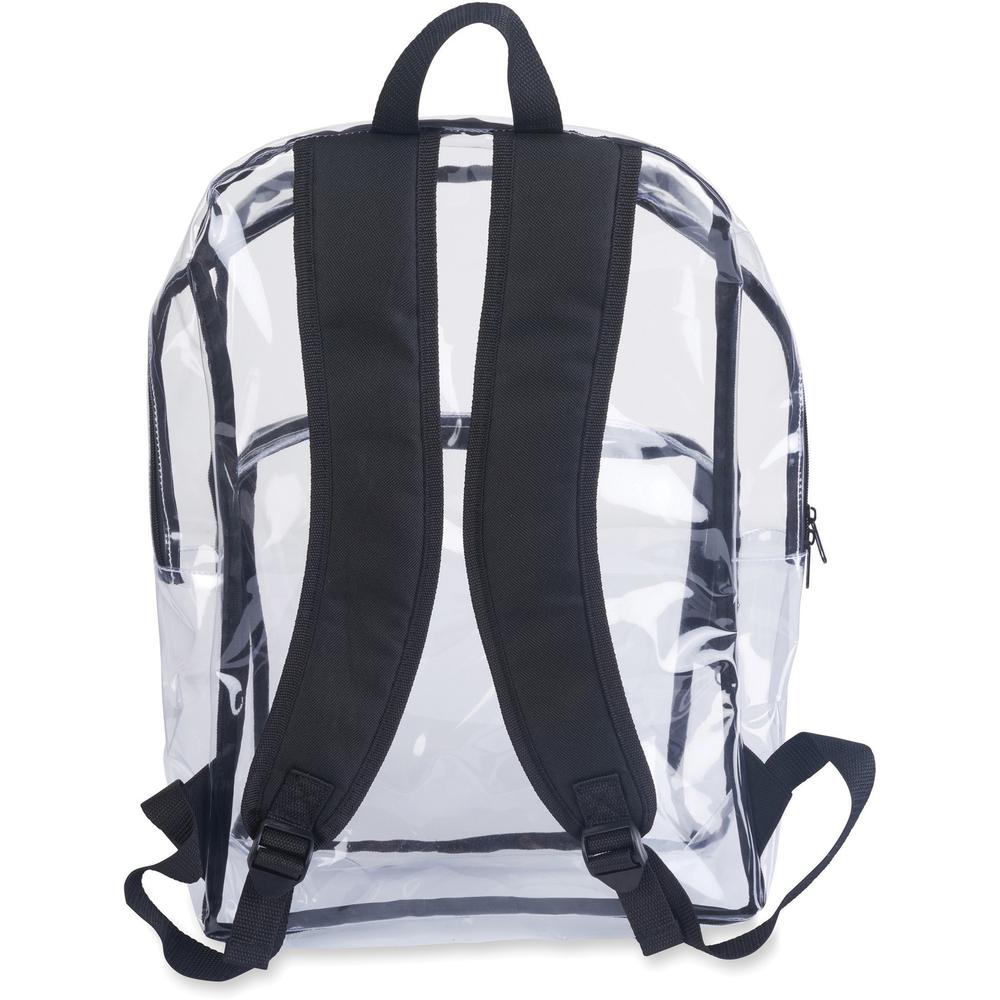 Tatco Carrying Case (Backpack) Notebook - Clear, Black - Vinyl - Shoulder Strap - 1" Height x 14.3" Width x 17.5" Depth - 1 Pack. Picture 2