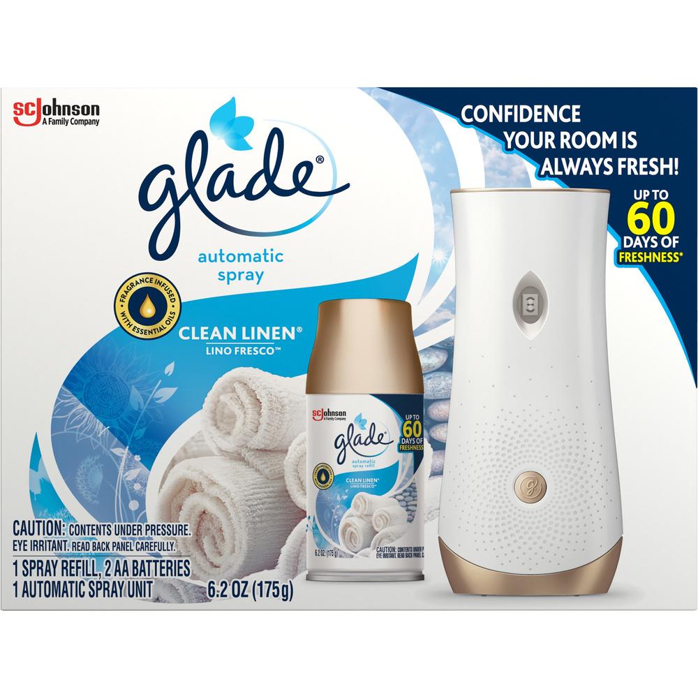 Glade Clean Linen Automatic Spray Kit - Spray - Clean Linen - 60 Day - 4 / Carton - Long Lasting. Picture 4