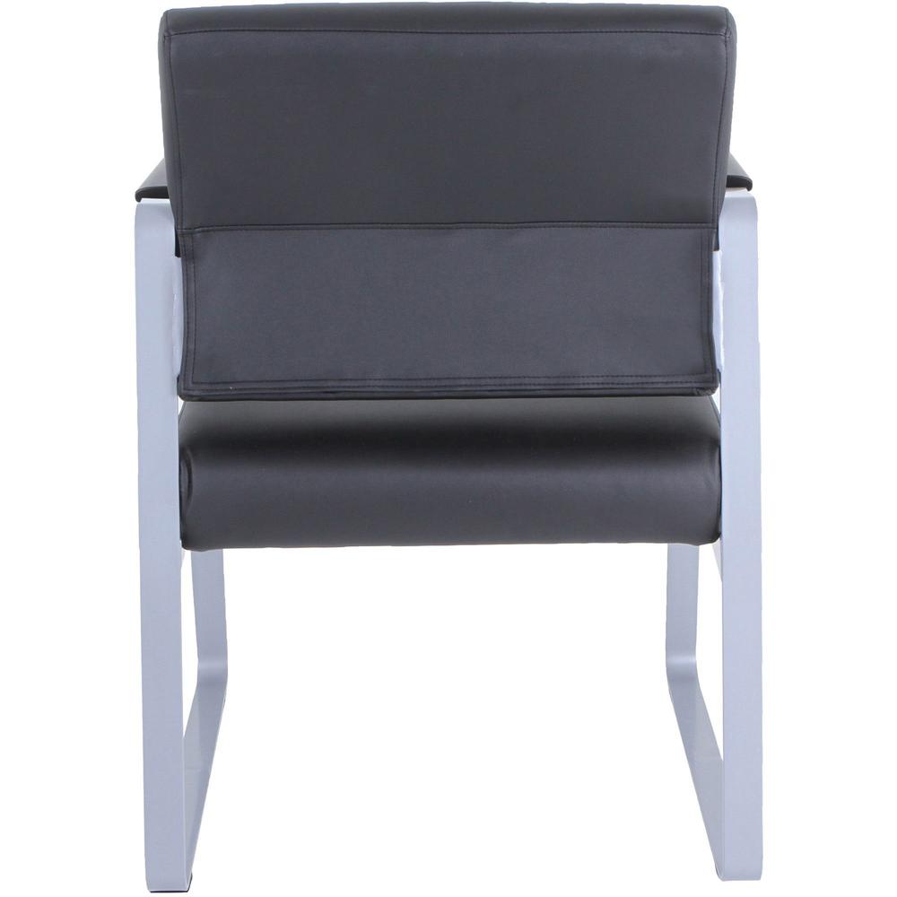 Lorell Healthcare Seating Guest Chair - Silver Powder Coated Steel Frame - Black - Vinyl - 1 / Each. Picture 8