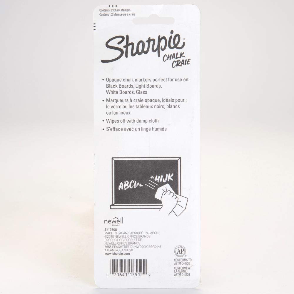 Sharpie Wet Erase Chalk Markers - Medium Marker Point - White - 2 / Pack. Picture 3