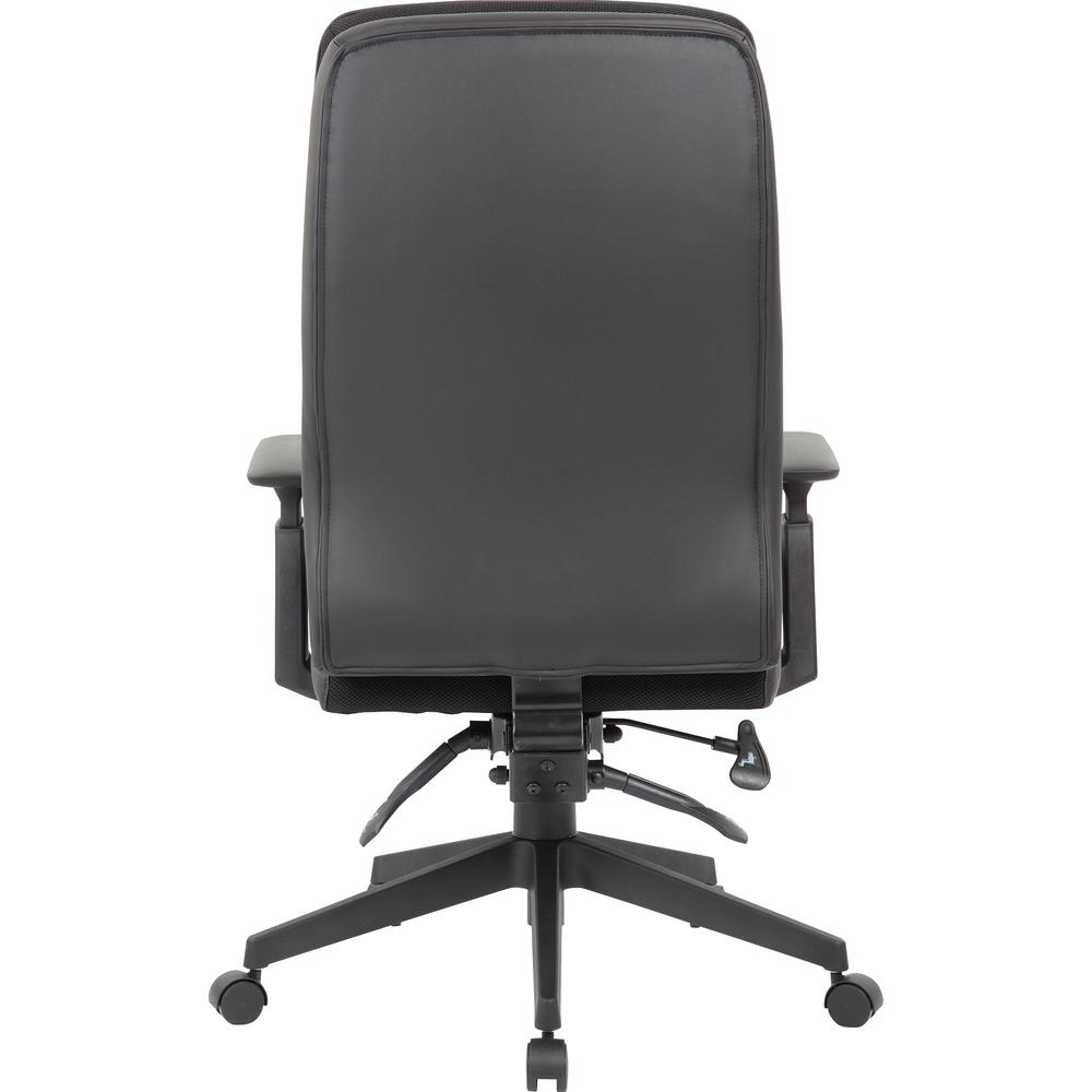 Lorell Soft High-back Executive Office Chair - Black Vinyl Seat - Black Vinyl Back - Black Frame - High Back - 5-star Base - Armrest - 1 Each. Picture 5