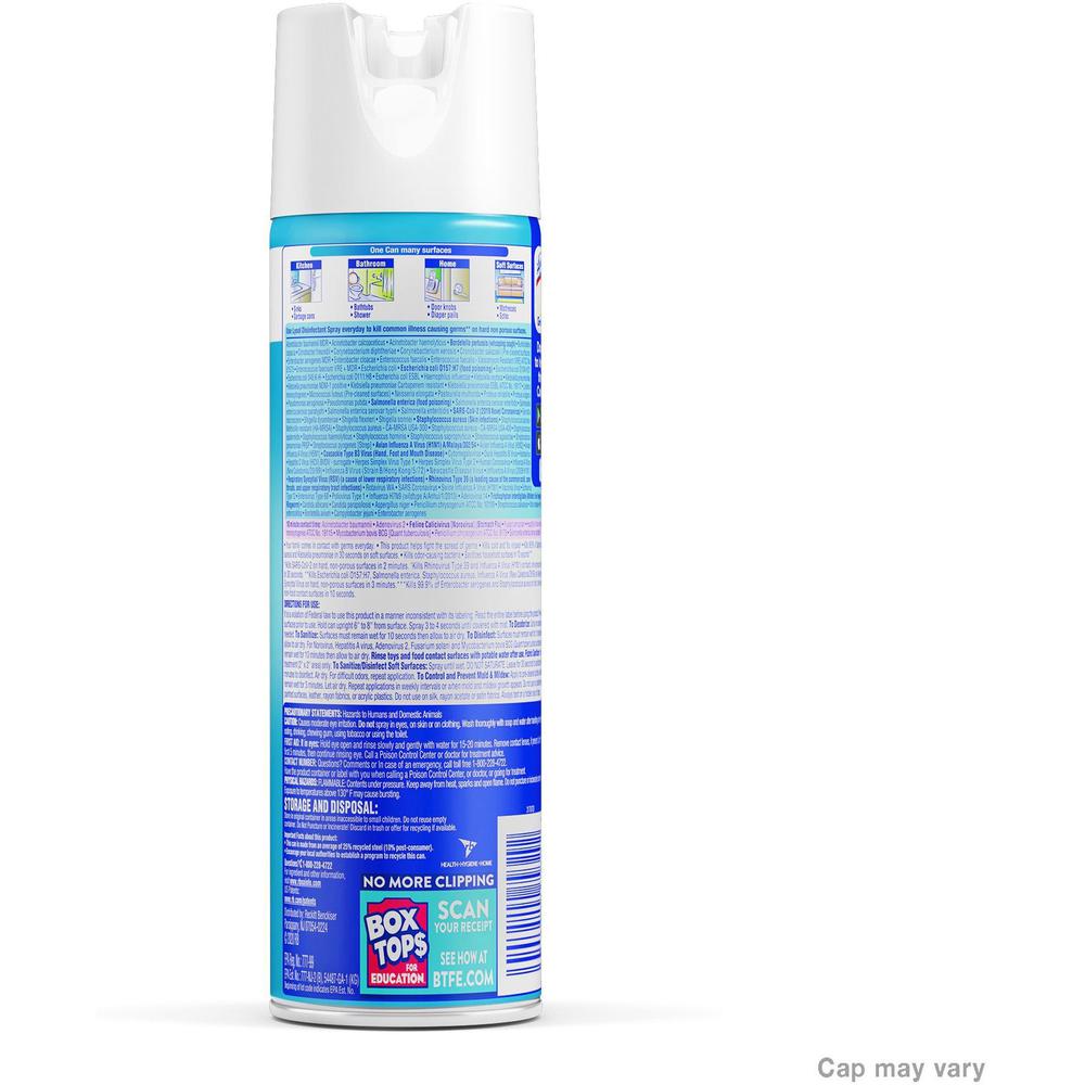 Lysol Crisp Linen Disinfectant - Spray - 19 fl oz (0.6 quart) - Crisp Linen Scent - 1 Each - Clear. Picture 4