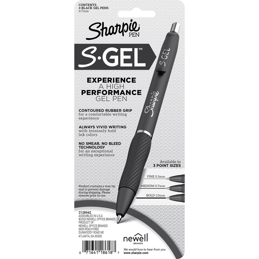 Sharpie S-Gel Pens - 0.7 mm Pen Point Size - Black Gel-based Ink - Fashion Blue Barrel - 1 Pack. Picture 4