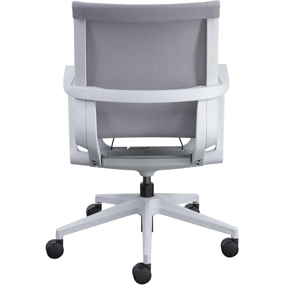 Lorell Executive Mesh Mid-back Chair - Nylon Seat - Nylon, Mesh Back - Plastic Frame - Mid Back - 5-star Base - Gray - 1 Each. Picture 6