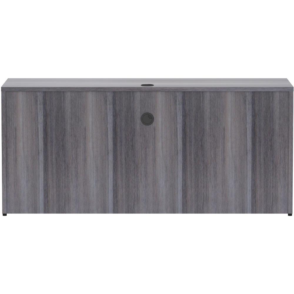 Lorell Weathered Charcoal Laminate Desking - 66" x 24" x 29.5"Credenza Shell, 1" Top - Material: Polyvinyl Chloride (PVC) Edge - Finish: Weathered Charcoal Laminate, Silver Brush. Picture 5