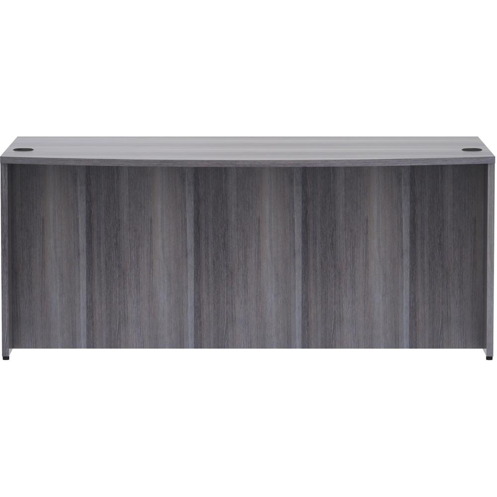 Lorell Essentials Series Bowfront Desk Shell - 72" x 41.4"29.5" Desk Shell, 1" Top - Bow Front Edge - Finish: Weathered Charcoal Laminate. Picture 4