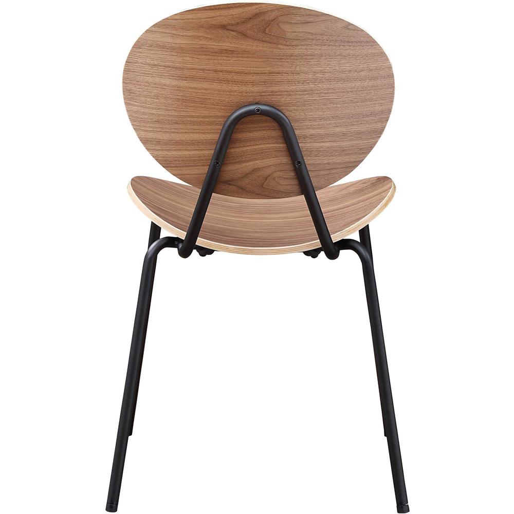 Lorell Bentwood Cafe Chairs - Plywood Seat - Plywood Back - Metal, Powder Coated Steel Frame - Walnut - 2 / Carton. Picture 9