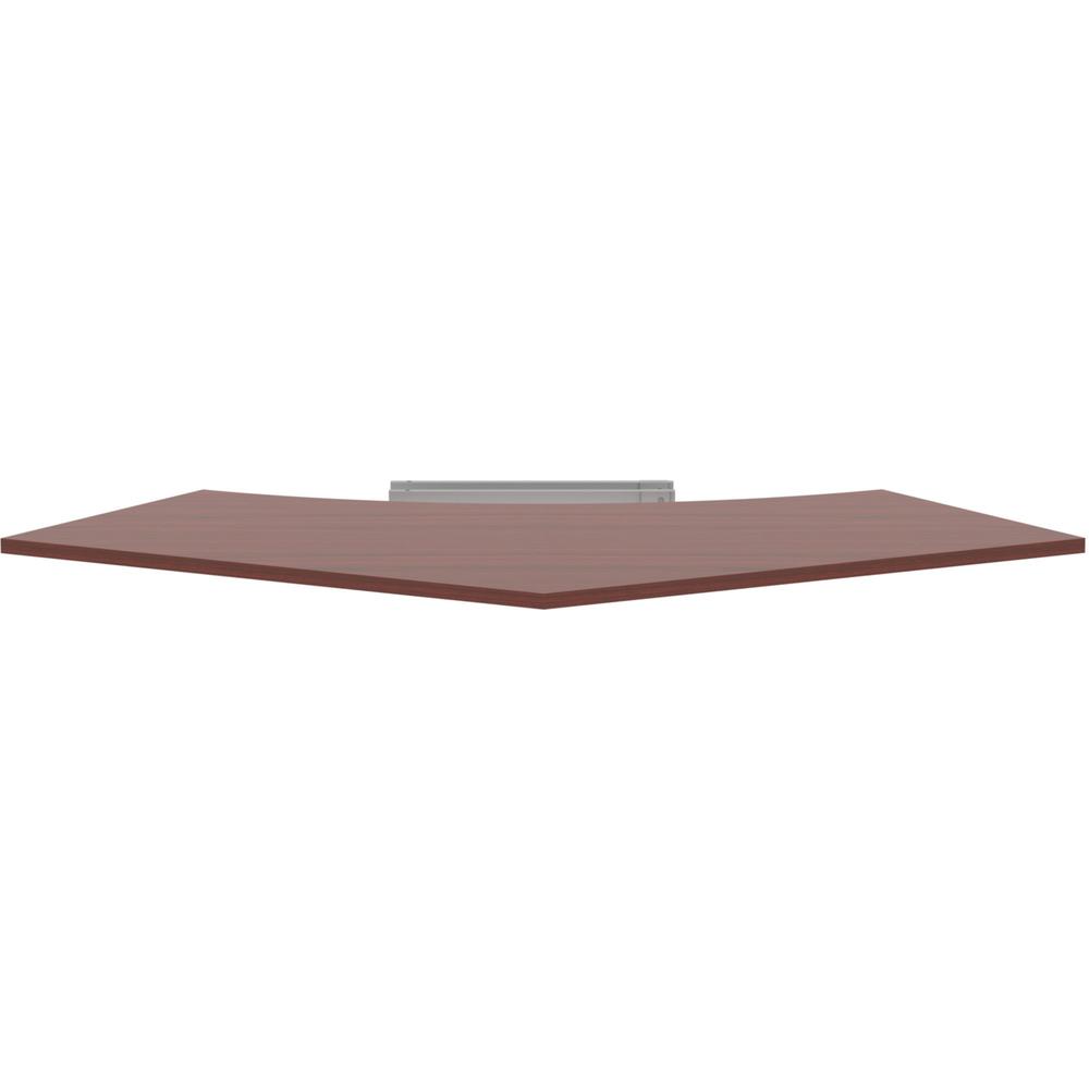 Lorell Relevance Series Curve Worksurface for 120 Workstations - Mahogany Rectangle Top - Contemporary Style - 47.25" Table Top Length x 34.13" Table Top Width x 1" Table Top ThicknessAssembly Require. Picture 7