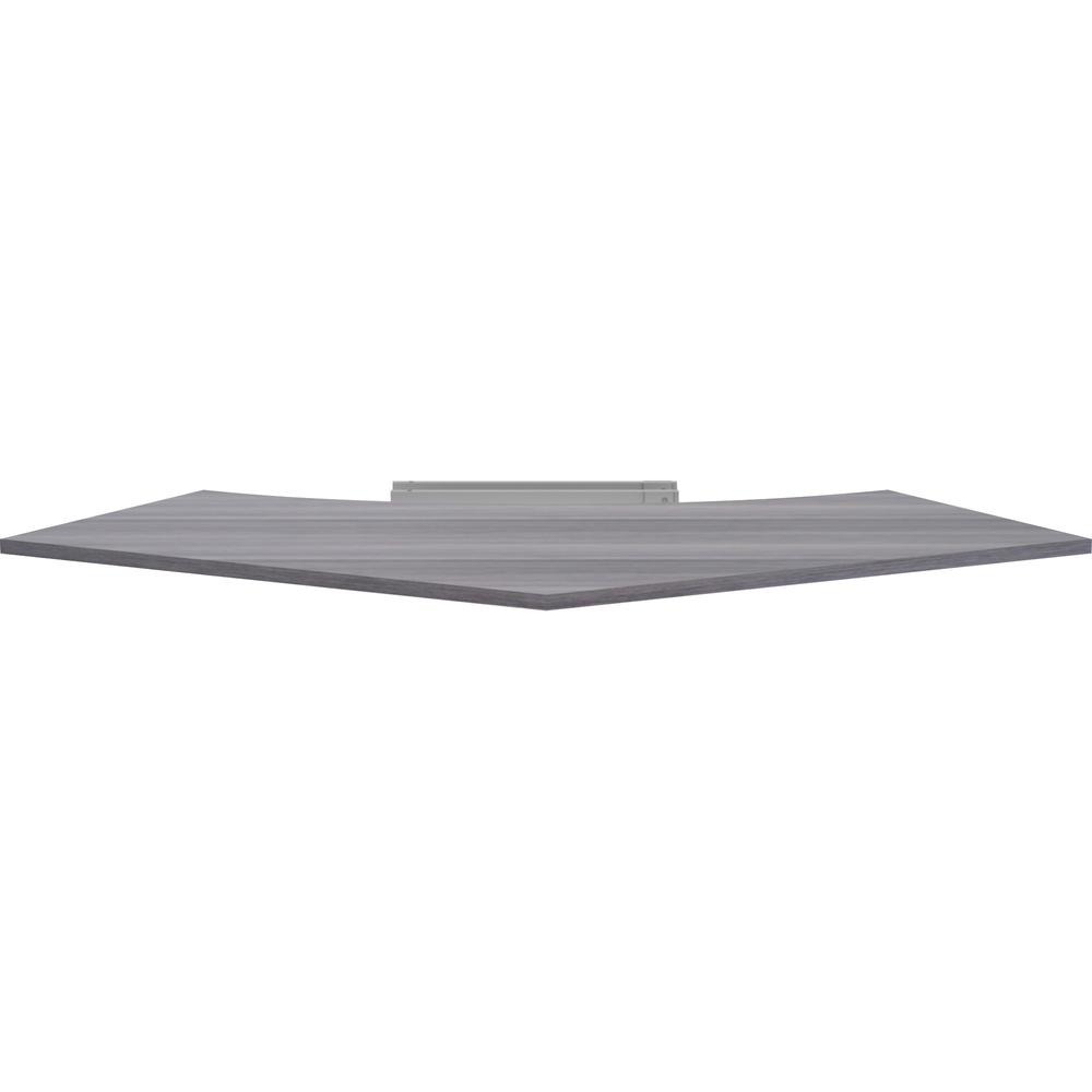 Lorell Relevance Series Curve Worksurface for 120 Workstations - Weathered Charcoal Laminate Rectangle Top - Contemporary Style - 47.25" Table Top Length x 34.13" Table Top Width x 1" Table Top Thickn. Picture 3