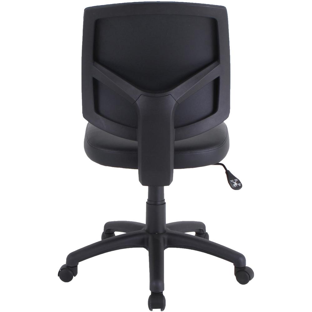 Lorell Task Chair - Polyvinyl Chloride (PVC) Seat - Polyvinyl Chloride (PVC) Back - 5-star Base - Black - 1 Each. Picture 2