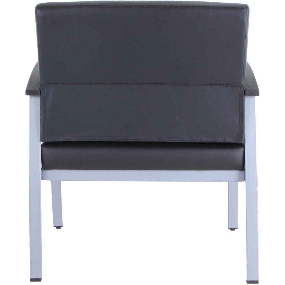 Lorell Healthcare Reception Big & Tall Antimicrobial Guest Chair - Vinyl Seat - Vinyl Back - Powder Coated Silver Steel Frame - Four-legged Base - Black, Silver - Armrest - 1 Each. Picture 8
