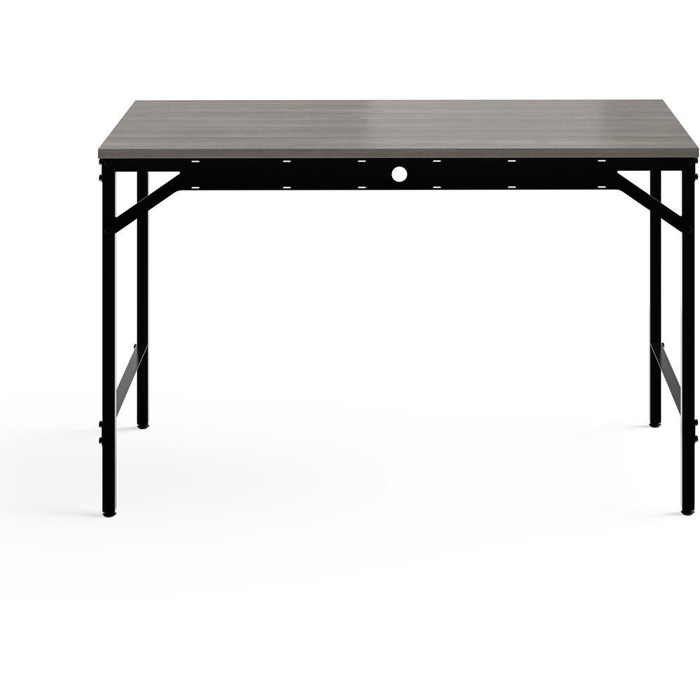 Safco Simple Study Desk - Neowalnut Rectangle, Laminated Top - Black Powder Coat Four Leg Base - 4 Legs - 45.50" Table Top Width x 23.50" Table Top Depth x 0.75" Table Top Thickness - 29.50" Height - . Picture 3