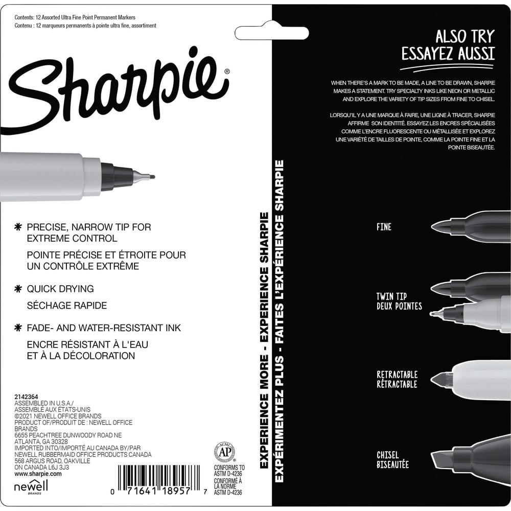 SHARPIE 2 Black Permanent Markers, with an Ultra Fine Tip, (2 Packs)