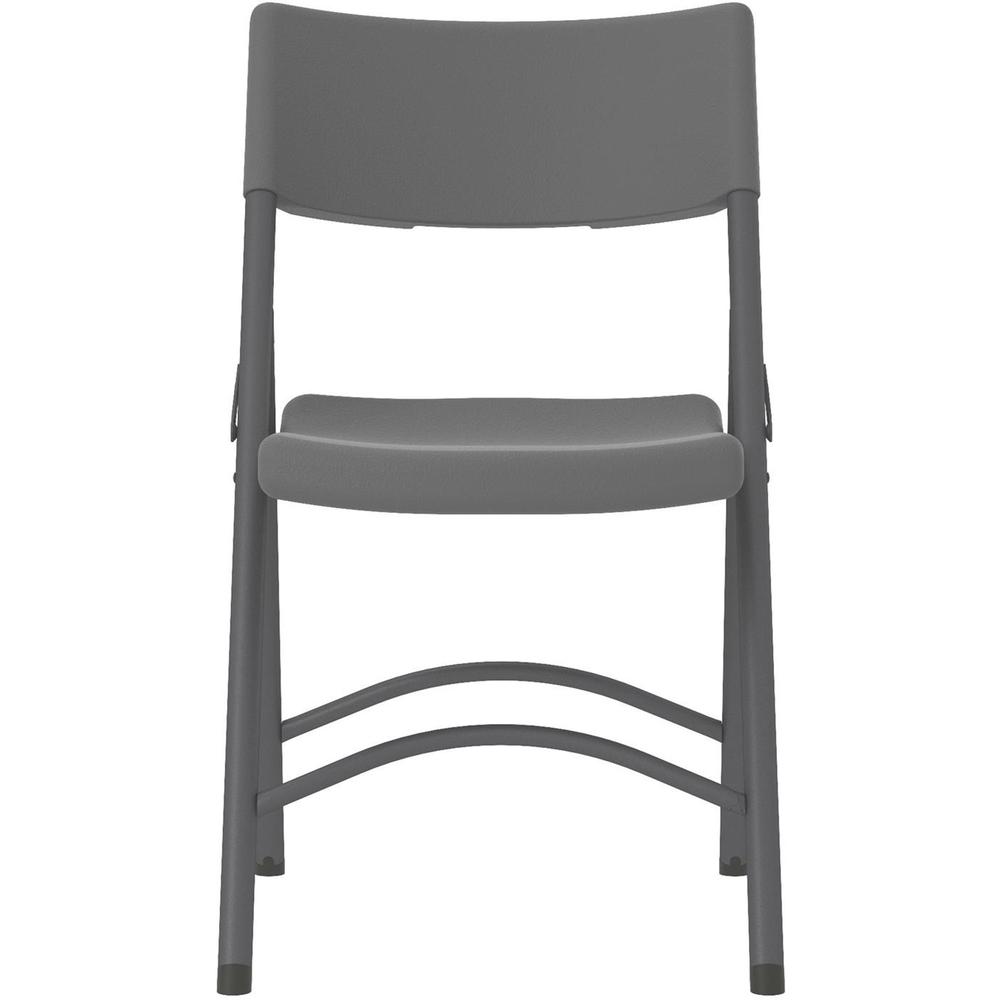 Cosco Zown Classic Commercial Resin Folding Chair - Gray Seat - Gray Back - Gray Steel, High Density Resin, High-density Polyethylene (HDPE) Frame - Four-legged Base - 4 / Carton. Picture 3