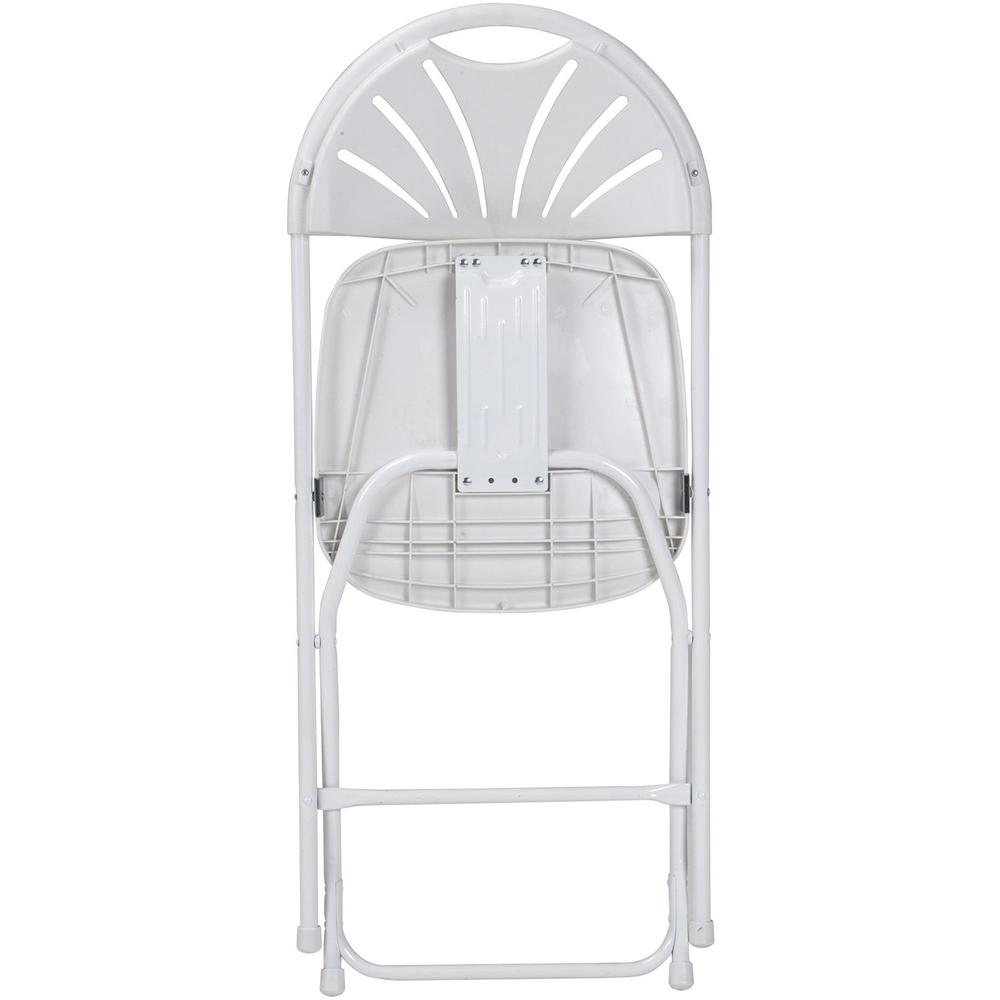 Dorel Zown Premium Fan Back Folding Chair - White Seat - White Polyethylene Back - White Powder Coated Steel Frame - Four-legged Base - 8 / Carton. Picture 7